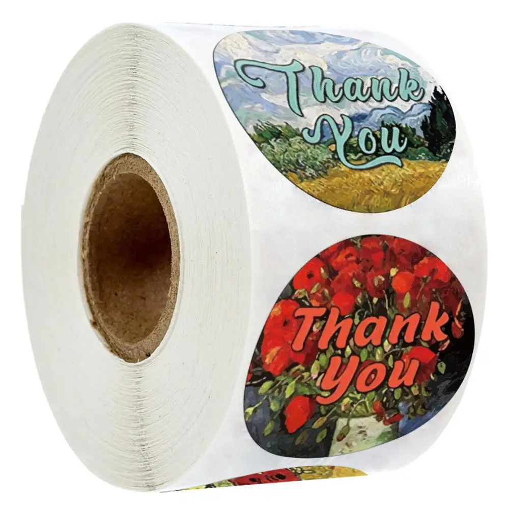 

500pcs Colorful Thank You Stickers 1 inch Christmas Stickers Scrapbooking Packaging Seal Labels for Kid Toy Gift Sticker