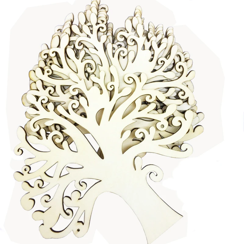 10 шт. пустые деревянные украшения семейного дерева натуральный деревянный стол