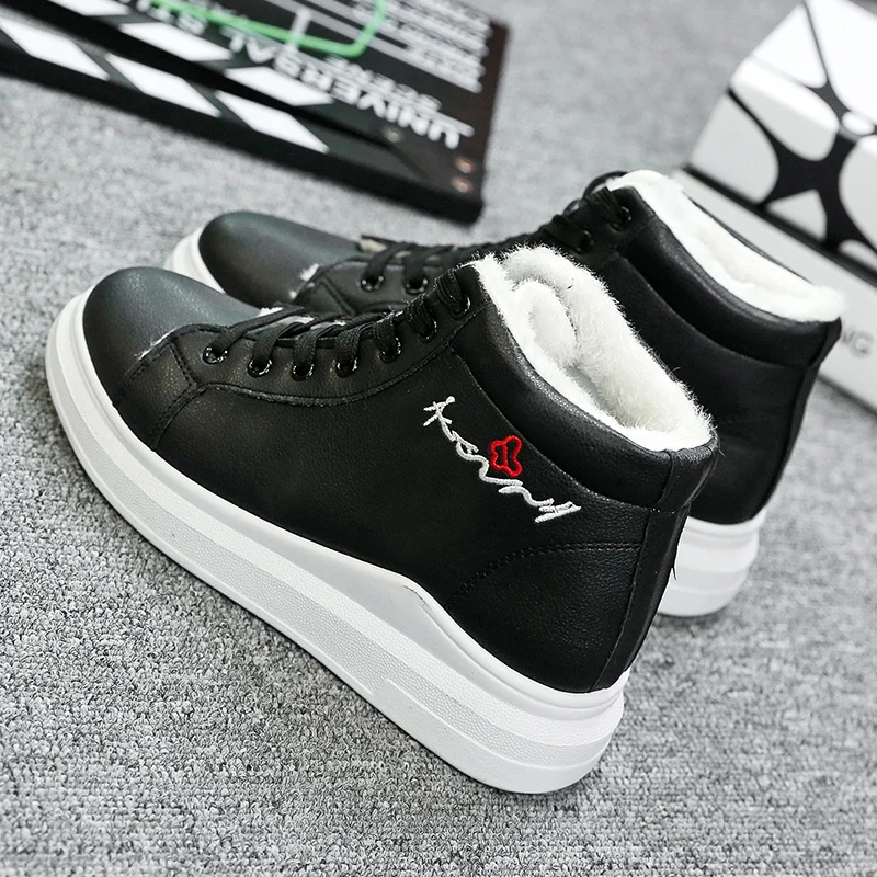 

Women's Vulcanize Shoes Sneakers Women White Platform Sneakers PU Leather Shoes Ladies Casual Thick Sole Flats Zapatillas Mujer