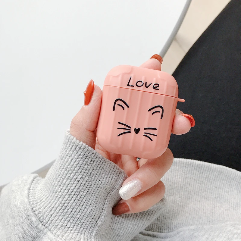 Чехол для AirPods, милый простой мини-бокс, Мультяшные аксессуары, защитный силиконовый чехол, Роскошный чехол для Air pods 2, чехол для наушников, funda