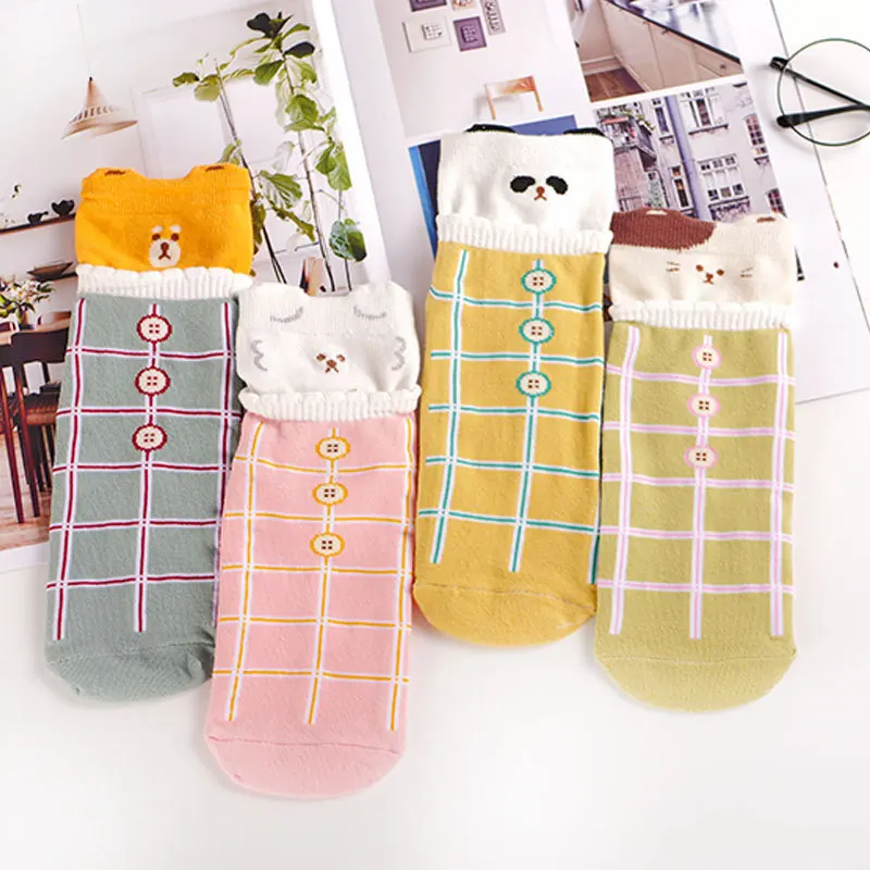 

Spring Cute Light-colored Women's Cotton Socks Korean Cartoon Fresh Student Cotton Socks Mid-tube Socks Wholesale Trend Socks