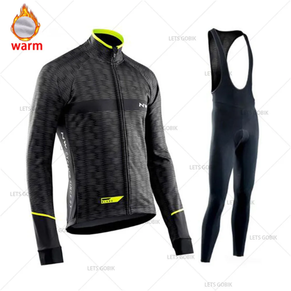 NW зимняя велосипедная Джерси Pro Team Ropa Ciclismo Hombre флисовый комплект для велоспорта MTB Одежда для велоспорта Northwave комплект для велоспорта с нагрудником и штанами
