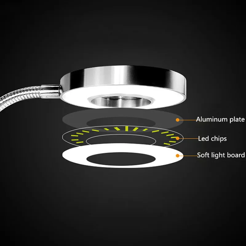 Светодиодная настольная лампа рабочая акриловая гибкая для защиты глаз стола