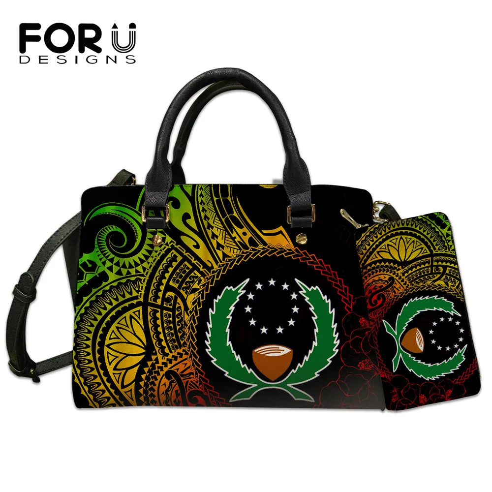 

FORUDESIGNS Pohnpei Tribal Polynesian Printed Pu Leather Women Top-Handle Bags Luxury Designer Handbag Totes Casual Purse Bolsas