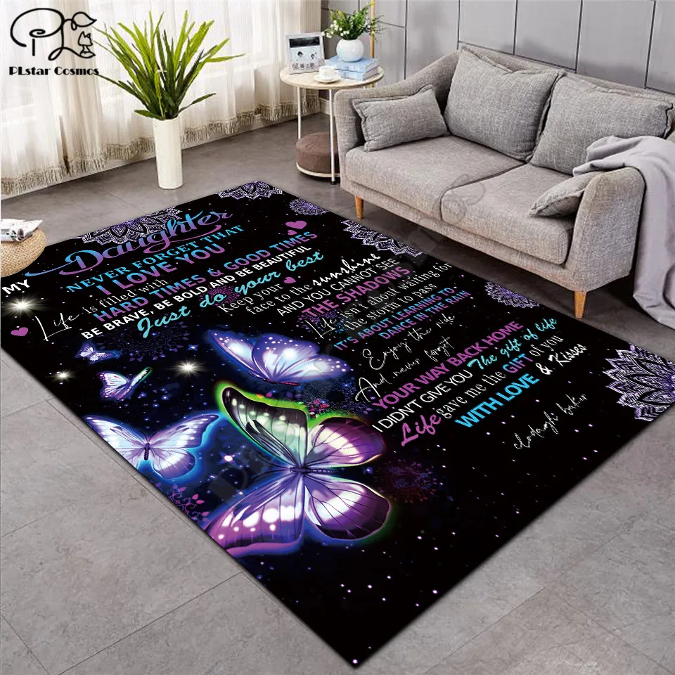 Моей дочери Модная рубашка с буквами из мягкой фланели 3D коврики принтом