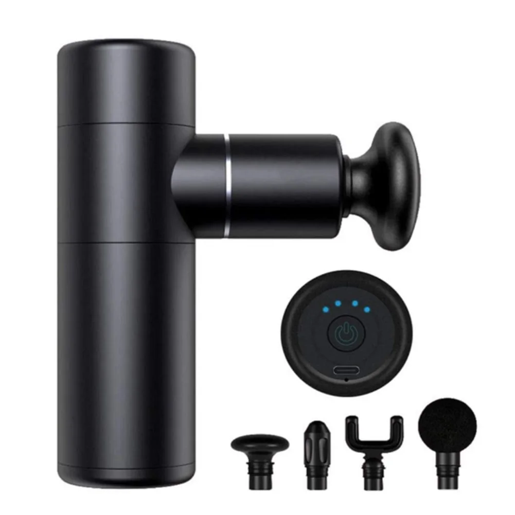 

Portable Vibration 4 Speeds 4 Massage Heads Electric Deep Tissue Massager Muscle Mini Massage Gun With Lcd Screen