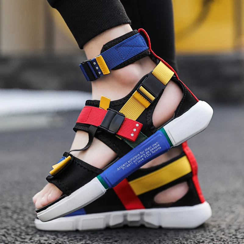 Сандалии мужские дышащие пляжные шлепанцы легкие сандалии гладиаторы летняя