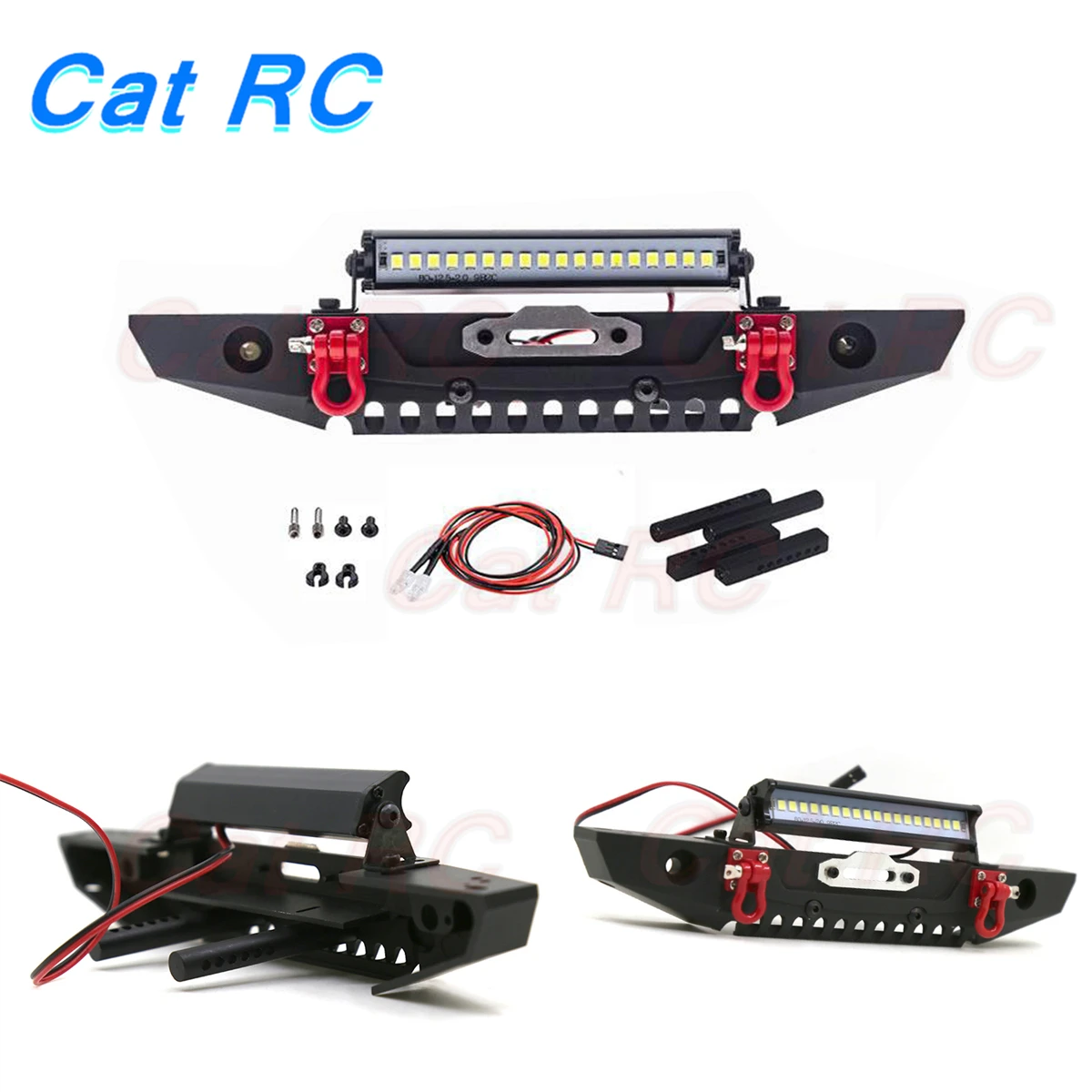 1 шт. регулируемый металлический передний бампер светильник вой полосой для 1/10 RC Crawler Traxxas TRX4 бронированный осевой SCX10 SCX10 II 90046 90047 catRC