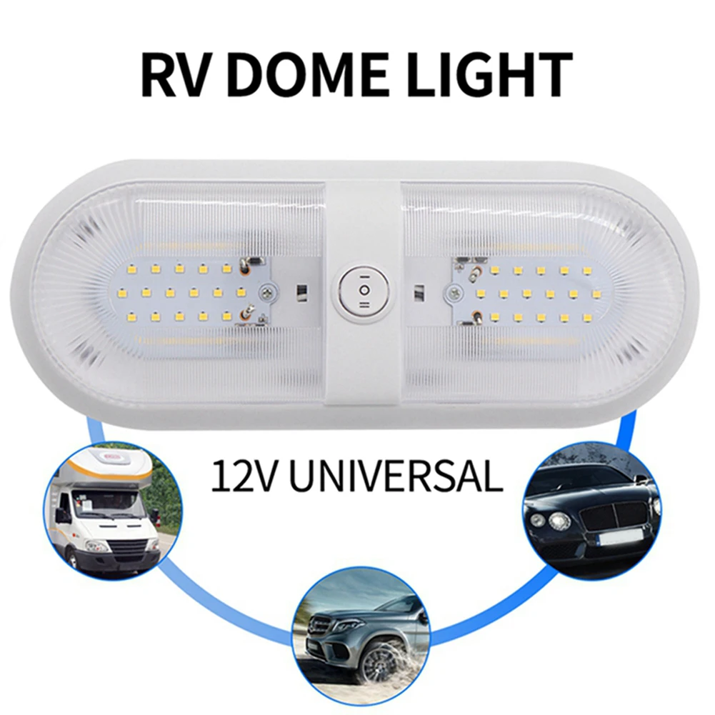 

12V 24/48 LED Dome Light Ceiling Lamp with Switch Caravan Accessories for RV Marine Boat Yacht Camping Car Motorhome Trailer#22