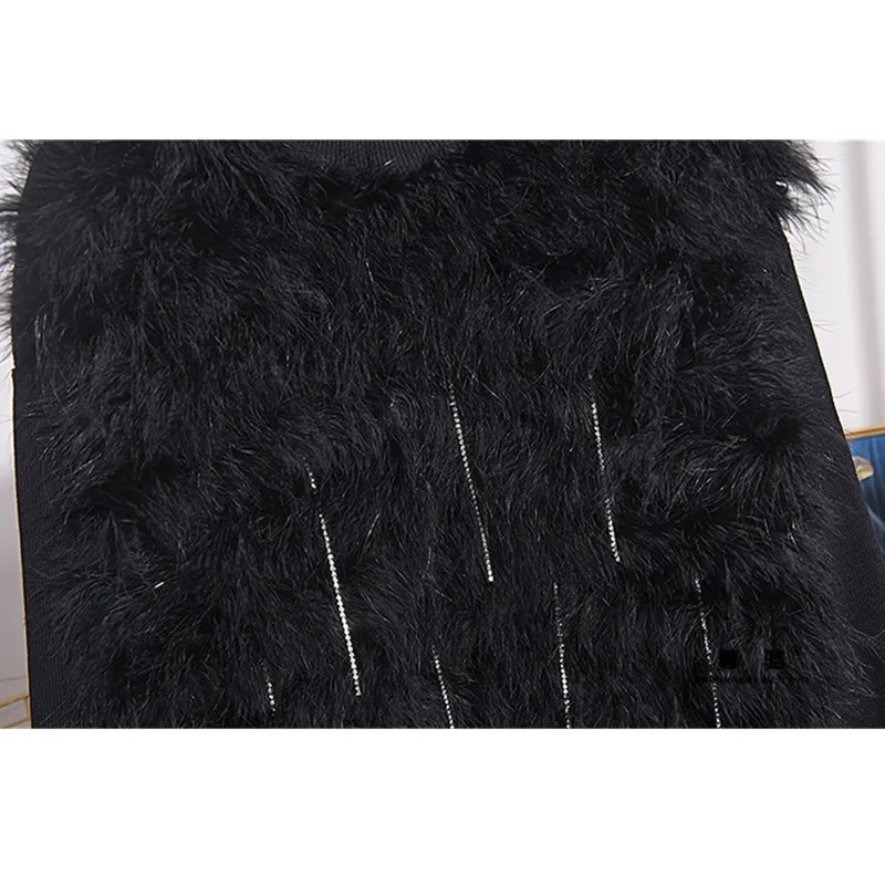 Высококачественный черный женский спортивный костюм осенне-зимний вязаный