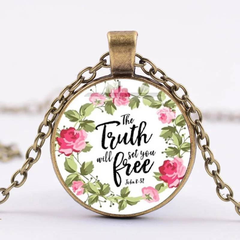 Цепочка-ожерелье с библейским стихом доверие к Господу от всего сердца цитата 3:5