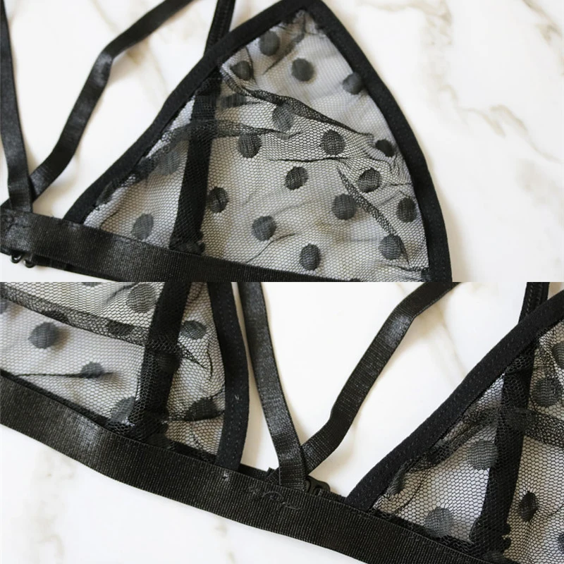 

Lingerie set sexy lingerie set Three-point underwear brassiere lace underwear sets perspective bra set embroidered