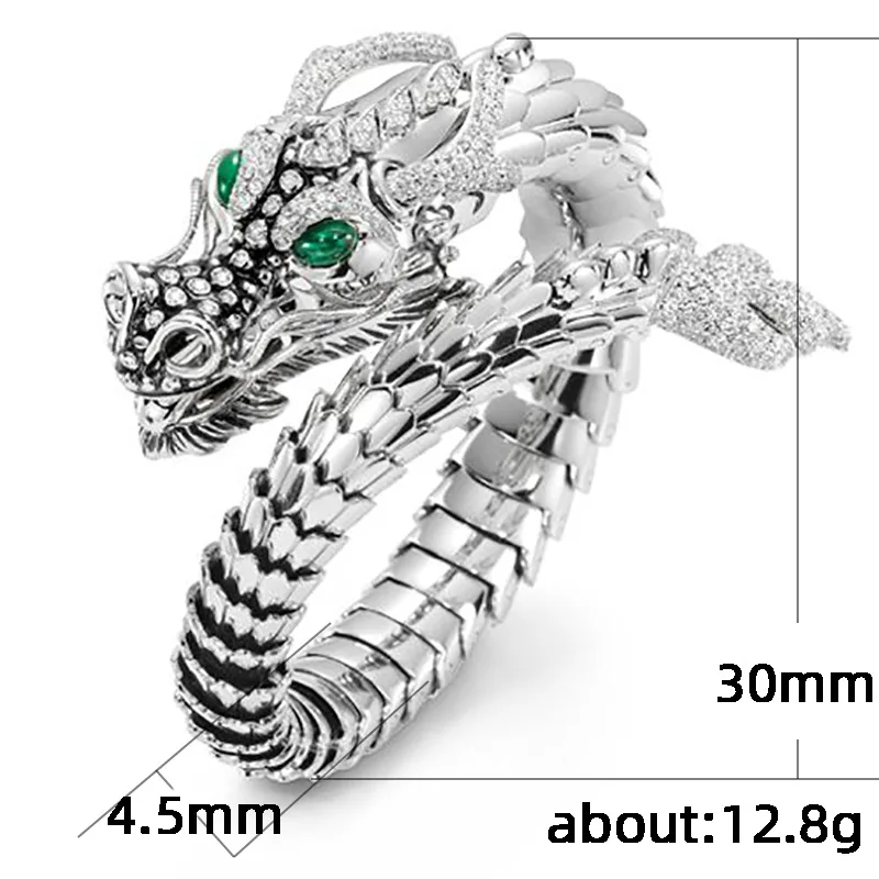 NPKDS Fashion Gold Men's Ring Exaggerated Spirit Dragon Personality Adjustable Punk Hip Hop Men and Women Jewelry Gift | Украшения и