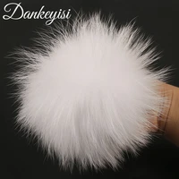 dankeyisi luxury fluffy raccoon fur pompom ball keychain real fur pom pom pompom mink fur pompon for hats bags shoes accessories