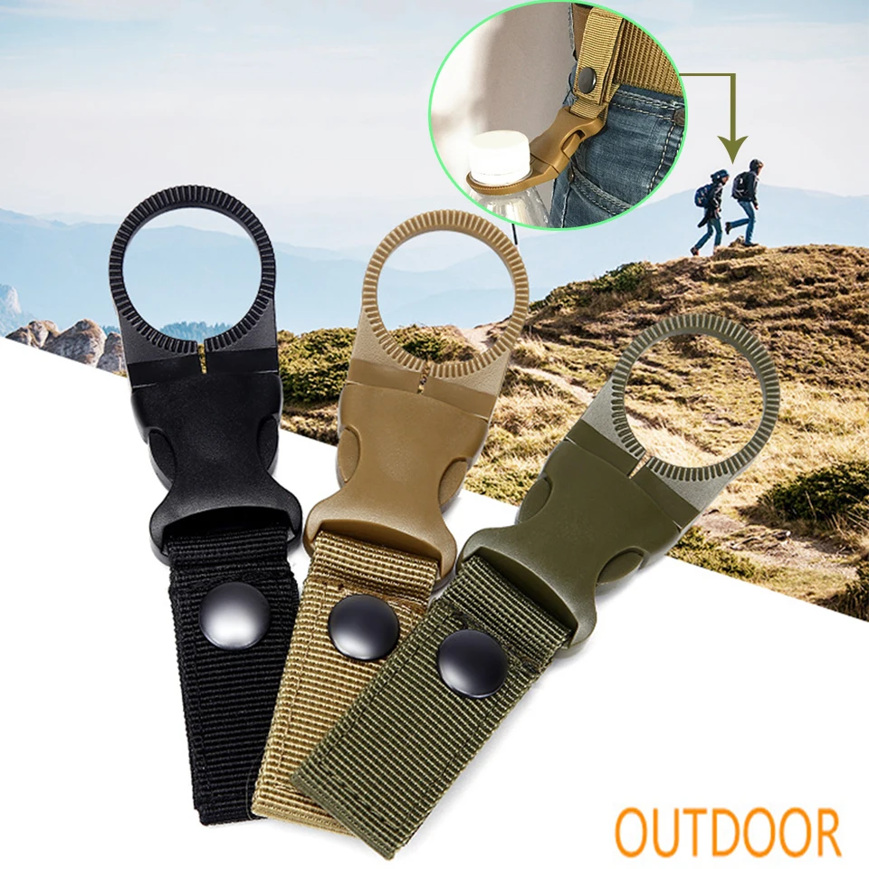 EDC Тактическое Военное Снаряжение нейлоновый карабин бутылка воды Держатель