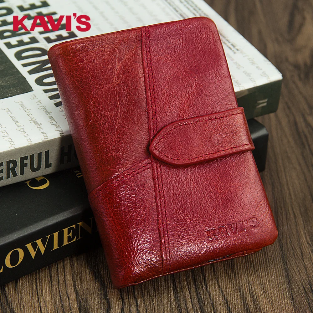 KAVIS Rfid из натуральной кожи для женщин женские кошельки женский кошелек сумочка с