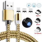 Магнитный USB-кабель для быстрой зарядки для iPhone, Huawei, Xiaomi Redmi K20, 7A, 6, 6A, 5 Plus, 4A, 4X, Note 5A, 4, 5, 7 Pro, Mi 9, SE, A3, 8 Lite, CC9
