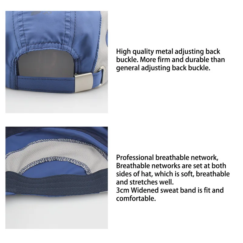 

High Quality Blue Baseball Caps For Men Women UV Protection Sun Hats Outdoor Sports Cap Hiking Running Cap Male Female