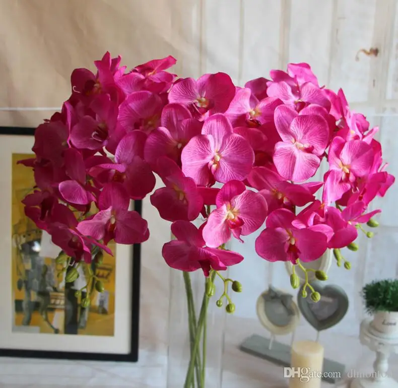 Beste 78Cm Kunstmatige Vlinder Orchidee Bloem Zijden Phalaenopsis Bruiloft Thuis Diy Decoratie Nep Bloemen