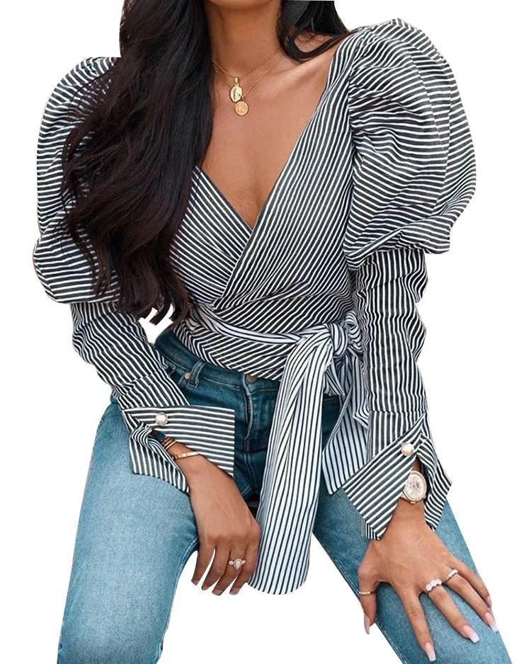 

Casual Puff Sleeve Woman Blouse Long Sleeve Woman Shirt European Style Woman Tops Harajuku Blouse