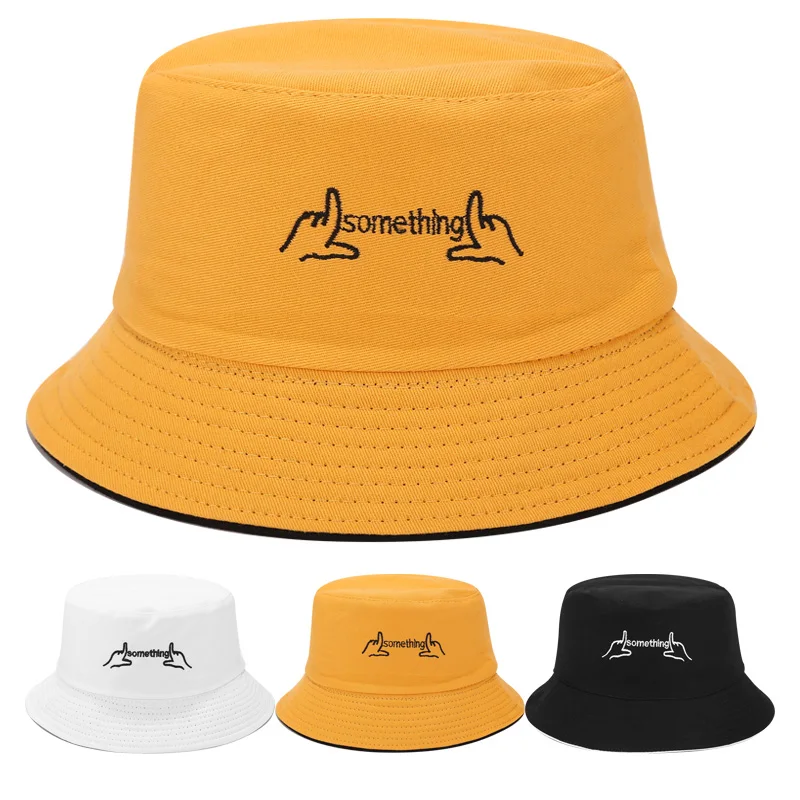 

Women Bucket Hat Foldable Reversible Sun Hat Gesture Letter Girls Beach Fishing Hat Outdoor Travel Hat for Men Women
