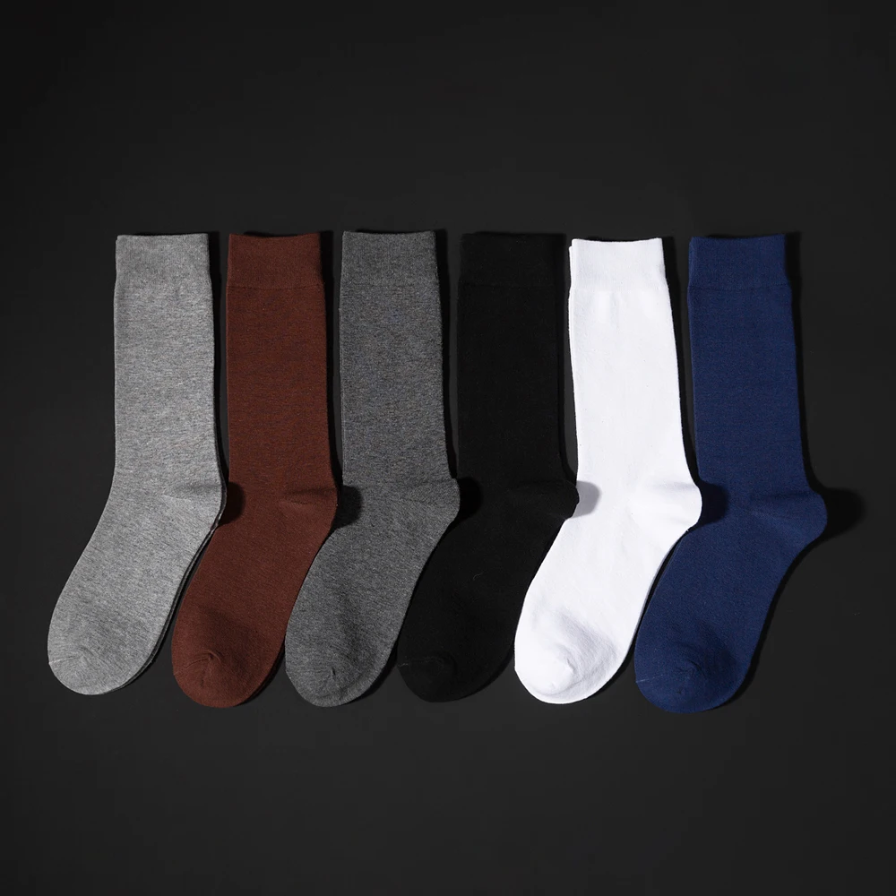 Men's Socks Black White  5 Pairs New Brand Breathable Deodorant Business Dress Long Socks Male High Quality Gifts