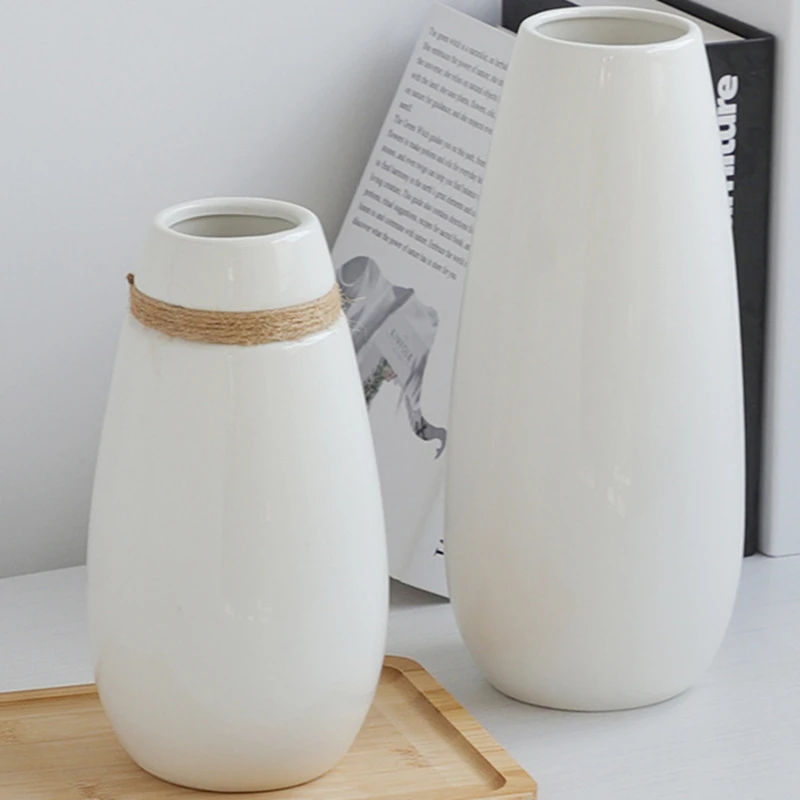 

Vases 7.9'' 9.8'' Glazed Home Vase for Hydroponic Plants Artificial Flowers for Nordic Home Decor Living Room Bathroom Decorat