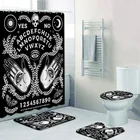 Набор из занавески и коврика для душа с изображением волшебной черной волшебной рукоделия Ouija, занавески для ванной комнаты с изображением солнца, луны, черепа, ковриков