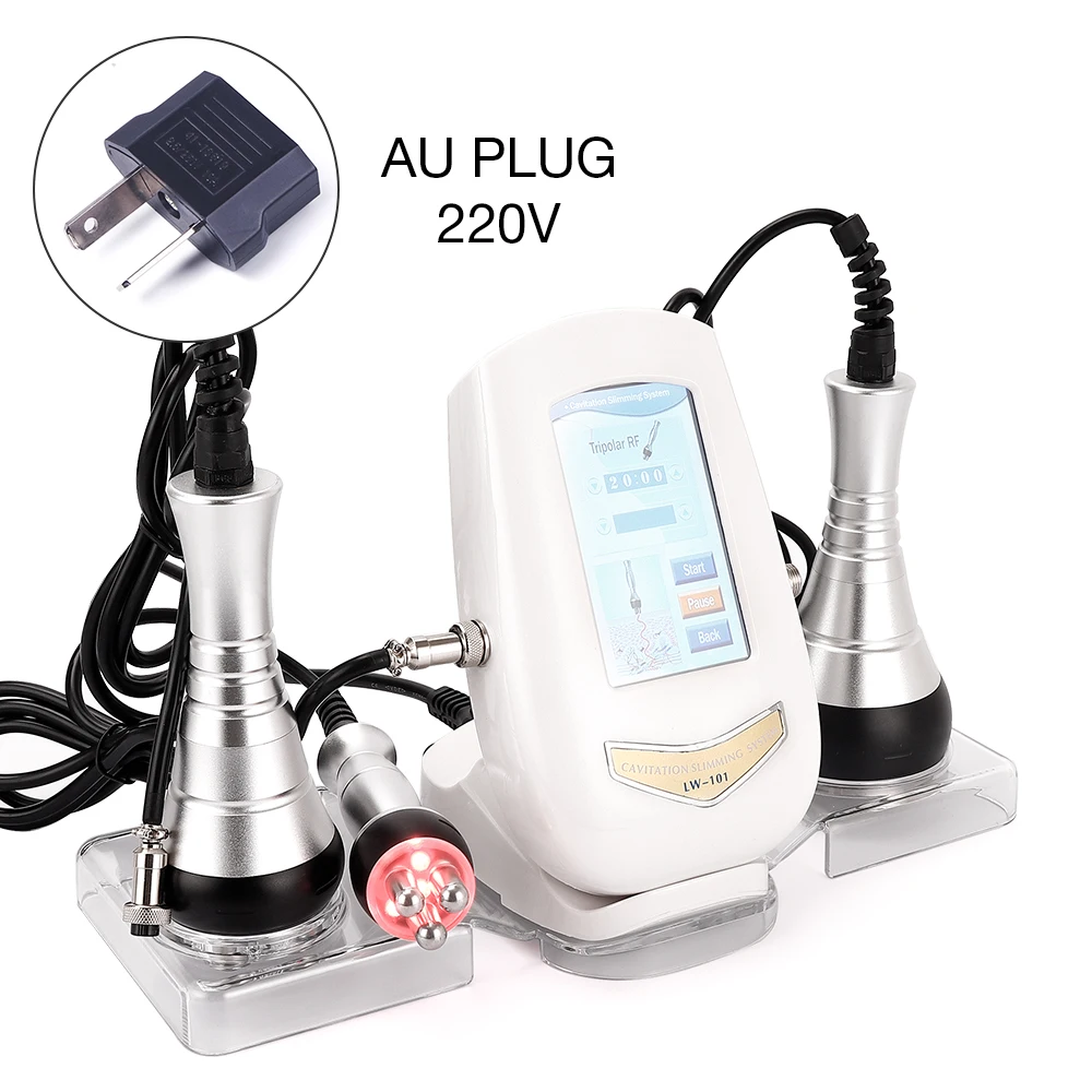 AU Plug Ультразвуковая машина для похудения, 40 K, для похудения, для похудения, омоложения кожи, красоты, мультиполярная RF, Подтягивающая кожу, против морщин - Цвет: AU Plug