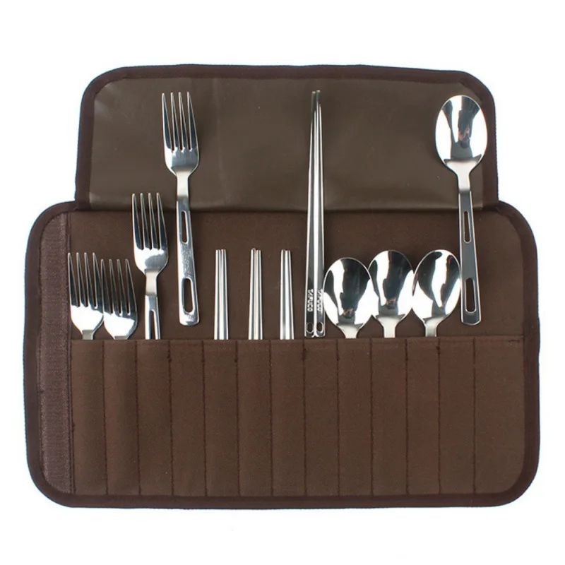

Outdoor Camping Fork Knife Combo Hiking Picnic Survival Tableware Camping Travel Picnic Stainless Steel Spoon Fork Cutlery Set