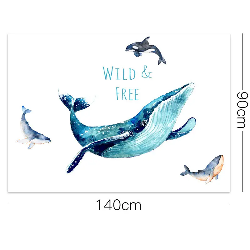 

Large Blue Whale Wall Sticker Baby Kids Rooms Home Decor Aesthetic Living Room Bedroom Bathroom Fish Mural Art Poster Wallpaper