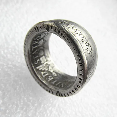 

United States Coins 1804 Draped Bust copper-nickel alloy Dollar Letter Edge Ring Handmade In Sizes 9-16