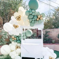 148pcs matte ivory white balloons garland chain diy wedding dinner car decoration sage green ballon arch birthday party decor