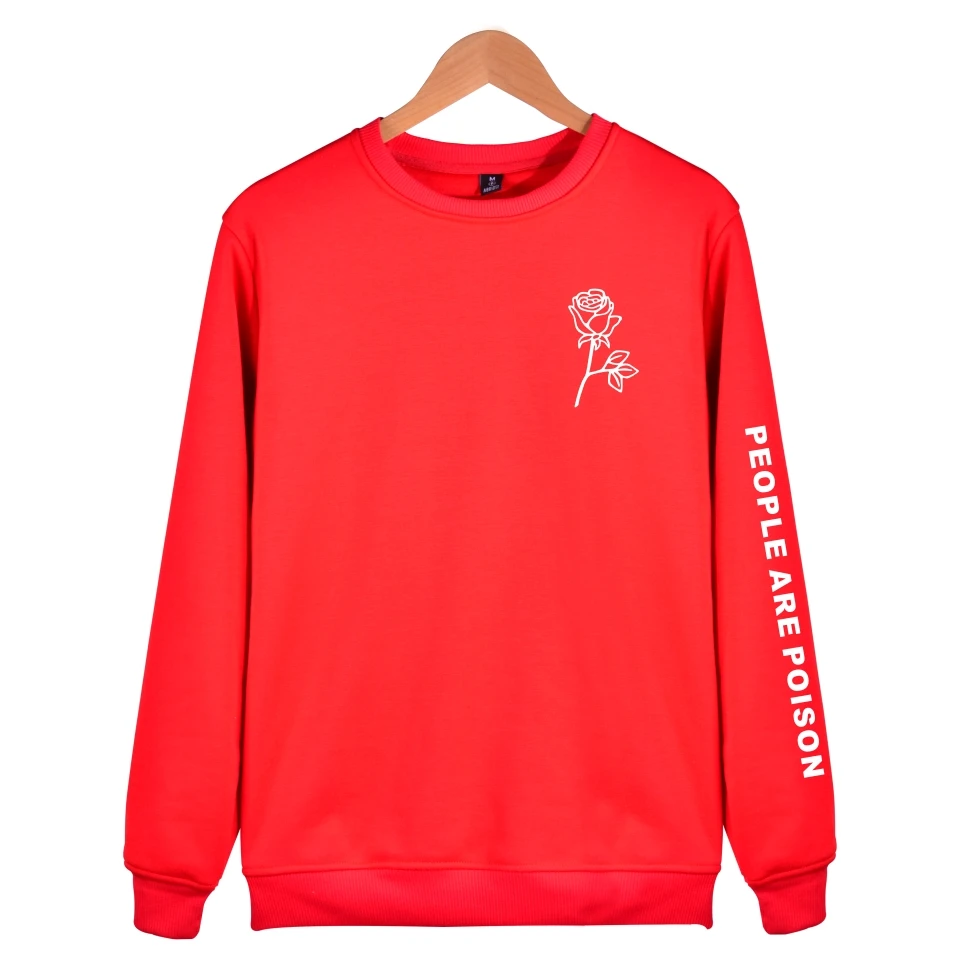 

2020 Hot Sale People Are Poison Rose Sleeves Hoodies Sweatshirt Women Spring Autumn Fashion Sexy Hoodie Tracksuit Kpop clothes