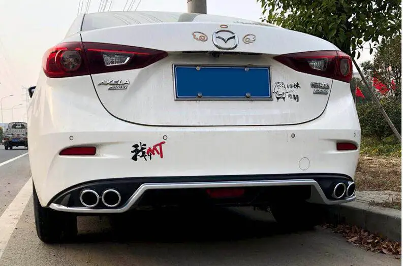 Задний спойлер Axela 2014-2017 SLK ABS Бамперный диффузор Защита бамперов Mazda3 После заднего хромированного губного края.