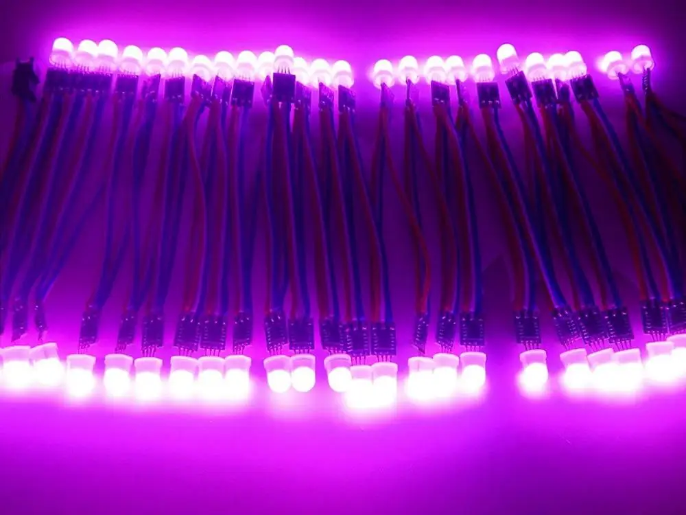 50 шт. WS2811 12 мм пиксели струнный свет индивидуально Addressable RGB полноцветный цифровой
