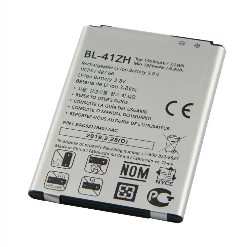 1x1900 мА/ч BL 41ZH Замена Батарея для LG Leon L50 C40 H340 H343 Risio H345 MS345 D213N LS665 D290 D295 TRIBUTE 2 leon