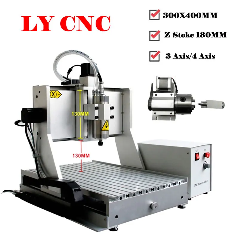 

CNC 3040Z 2200W Engraving Milling Machine 800W 1500W Water Cooling Spindle 4 Axis USB for Woodworking Router Metal Engraver Kit