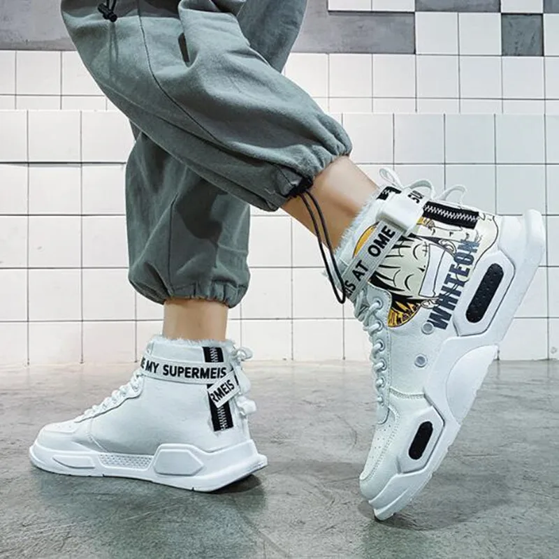 

Fashion High-top Snow Boots Winter Cotton Shoes for Men Plus Velvet Warm Casual Sneakers Men's Shoes Outdoor Non-slip Men Boots