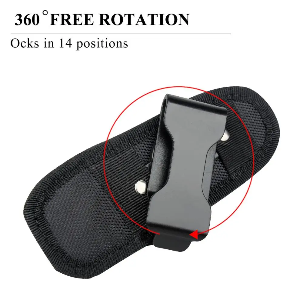 Tactical Flashlight Pouch Holster with360 Degrees Rotatable Torch Pouch for Hunting Lighting Camping Outdoor Sport Working
