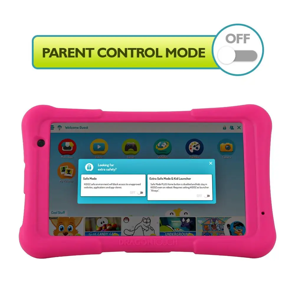Dragon Touch Y80 детский планшет 8 дюймов HD Дисплей Android планшет для детей 16 Гб четырехъядерный 1,5 ГГц USB Android 8,1 планшетный ПК