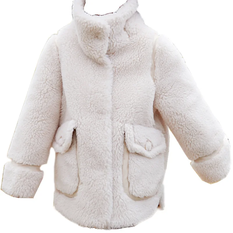 Однотонное Детское пальто из натуральной шерсти для девочек и мальчиков