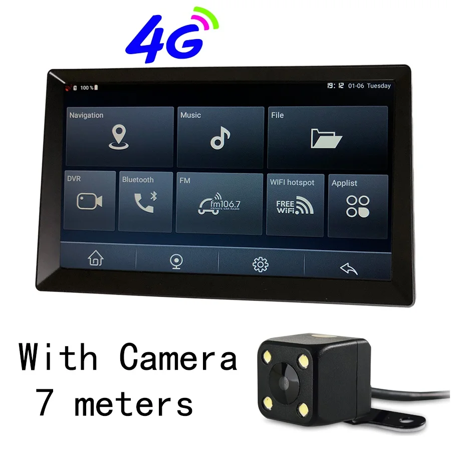 Udricare 9 дюймов Android Allwinner WiFi Bluetooth телефон автомобиль грузовик автобус gps навигация Full HD 1080P двойной объектив задняя камера DVR gps