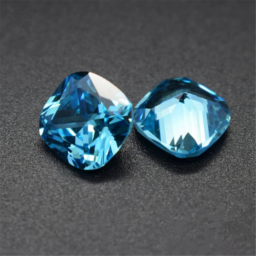 

Aquamarine Square Faceted Gemstone Cushion Cut Aquamarine Gem GA05