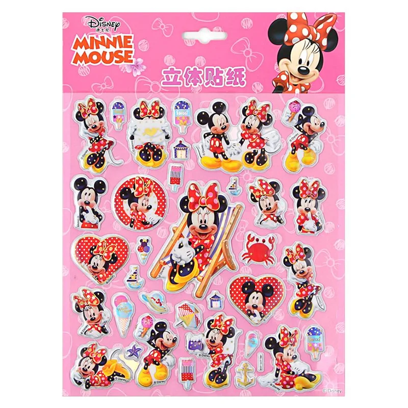 Объемные пухлые наклейки с Микки-Маусом водостойкие Мультяшные Стикеры для