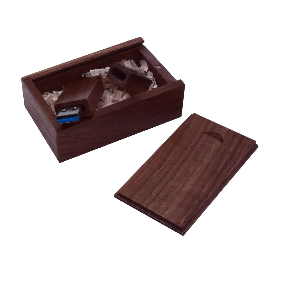 Walnut with box 3.0 Высокоскоростная деревянная USB флешка флеш-накопитель 64 ГБ 32 ГБ 16 ГБ USB 3,0 с коробкой ручка-накопитель Пользовательский логотип Cle USB(более 10 шт. бесплатный логотип - Цвет: Walnut with box 3.0