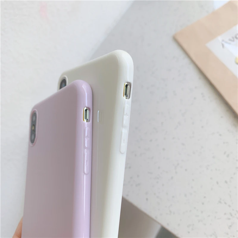 

Ultra-Thin Glossy Solid Tpu Silicone Protective Cover Suitable for iPhone 11 ProMax Solid Color Tpu Anti-Drop Mobile Phone Case