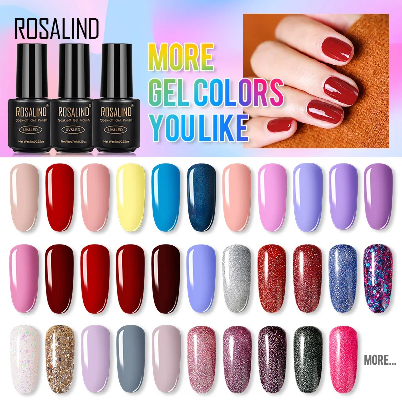 Гель лак ROSALIND для ногтей гибридный Полупостоянный акриловый топового и базового