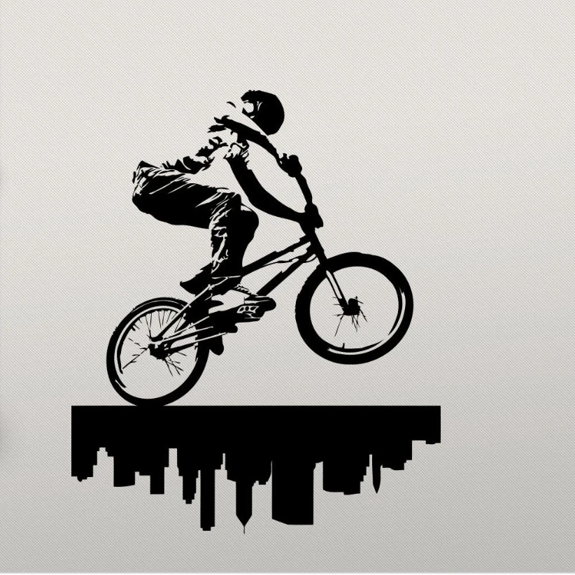 BMX City Skyline настенные стикеры индивидуальные спортивные плакаты виниловые
