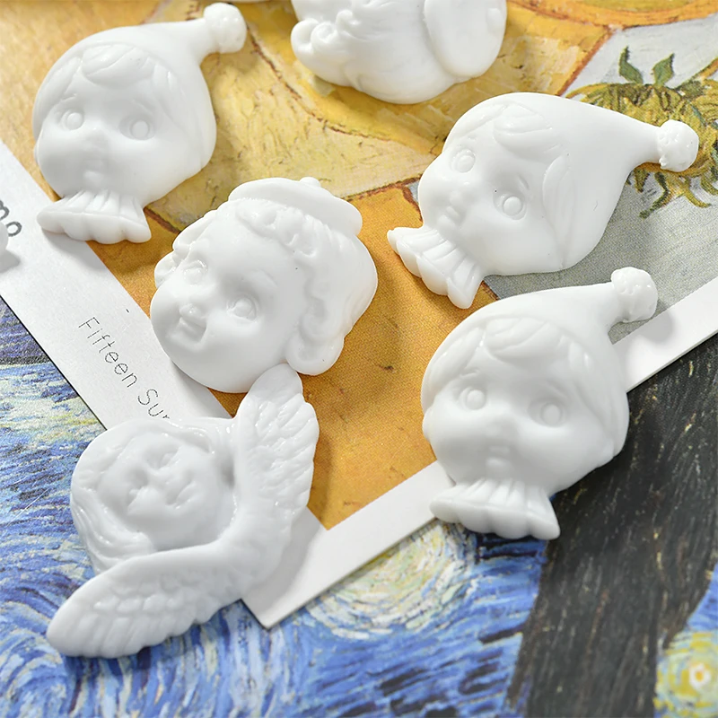 Кукла-Ангел из белой смолы для мальчиков и девочек с человеческим лицом